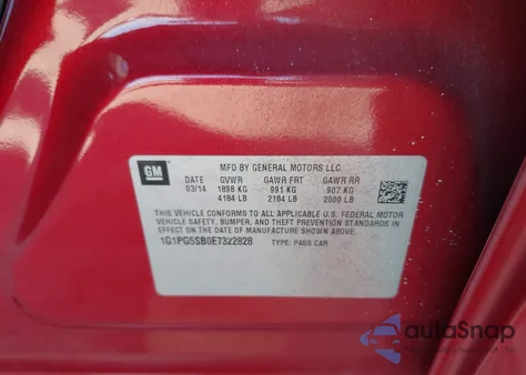 2014 Chevrolet Cruze Ltz from USA, damaged, VIN 1G1PG5SB0E7322828